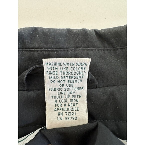 LL Bean Black Oversized Utility Jacket Women Size L Pockets Front Zipper Collar - Picture 4 of 12